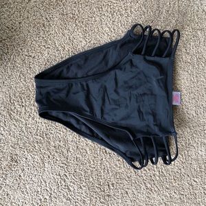 Black High Waisted Swim Bottoms